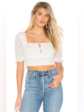PRIVACY PLEASE Delilah Top In White